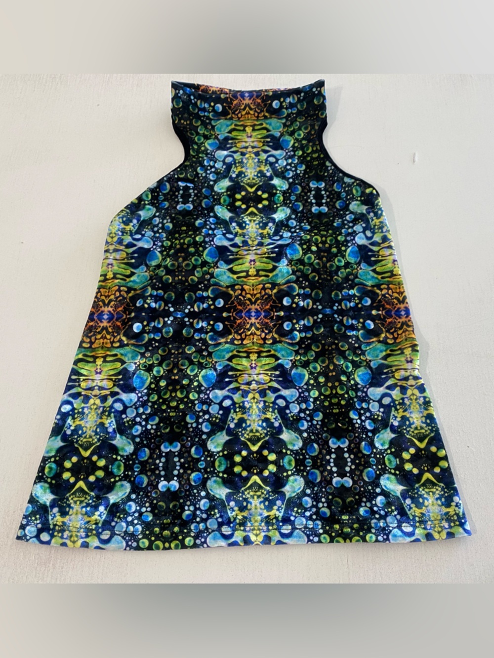 Women Colorful Abstract Bubble Print top polyester expandex
